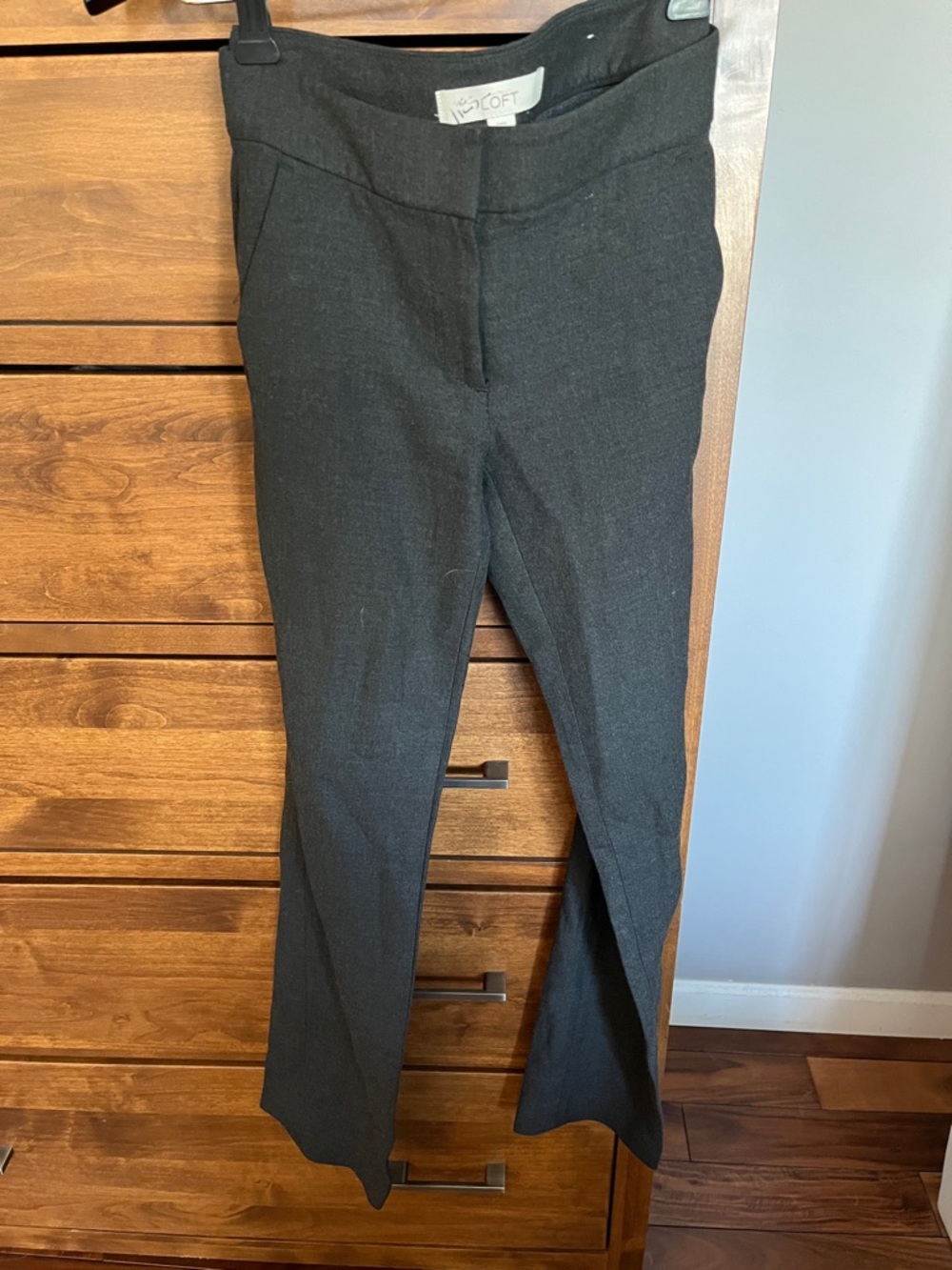 LOFT Dark Gray Tailored Trouser Pants